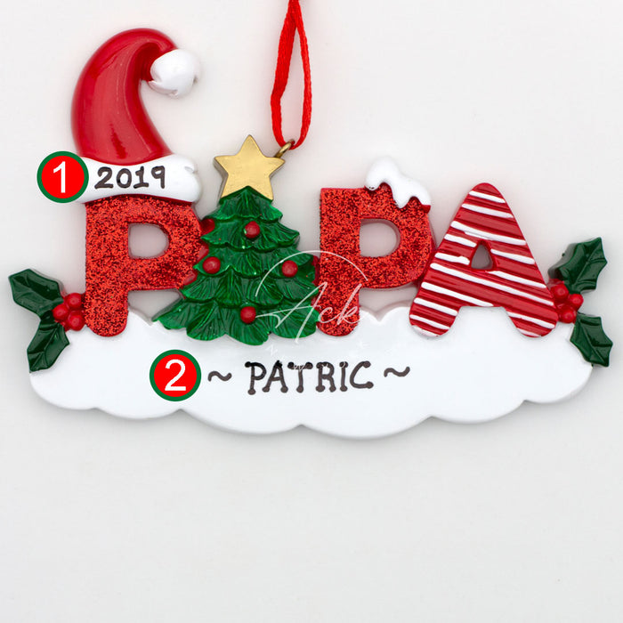 Papa Personalized Christmas Ornament