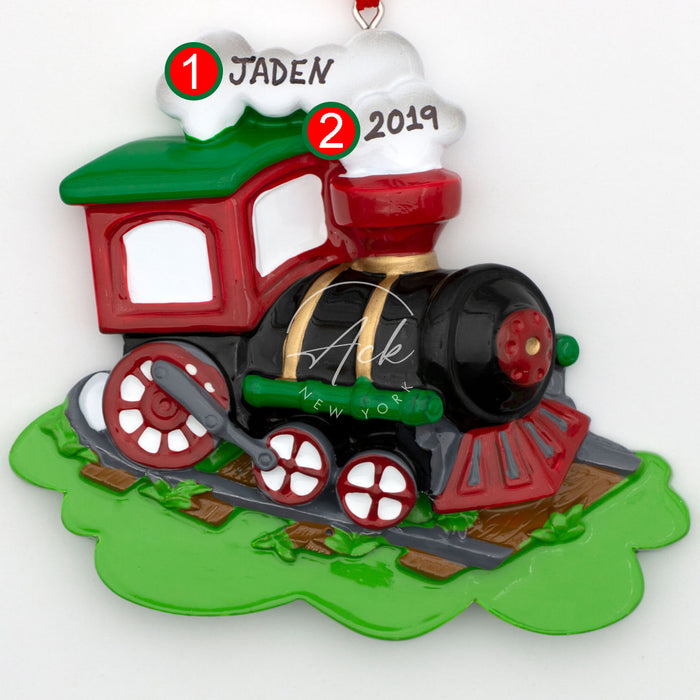 Train Personalized Christmas Ornament