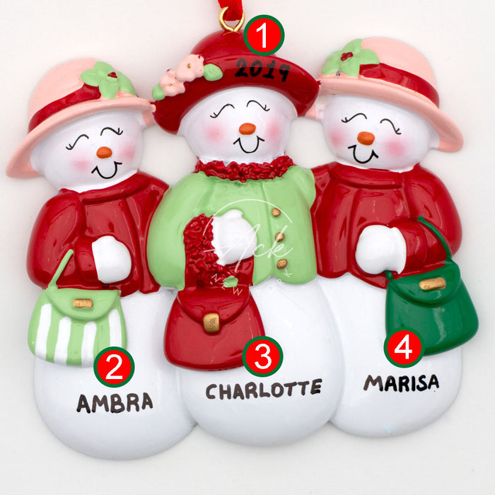 Purse Besties of 3 Personalized Christmas Ornament