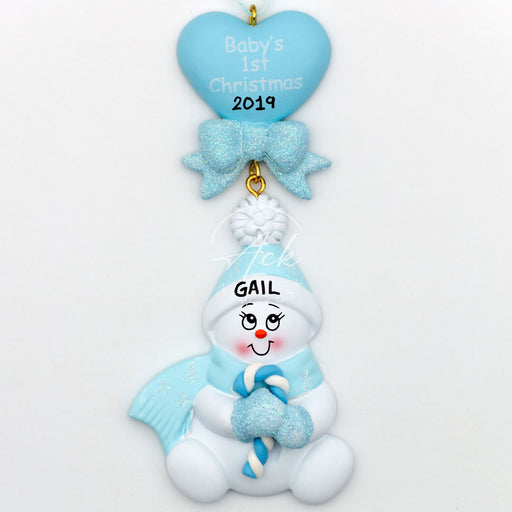 Blue Candy Baby Personalized Christmas ornament