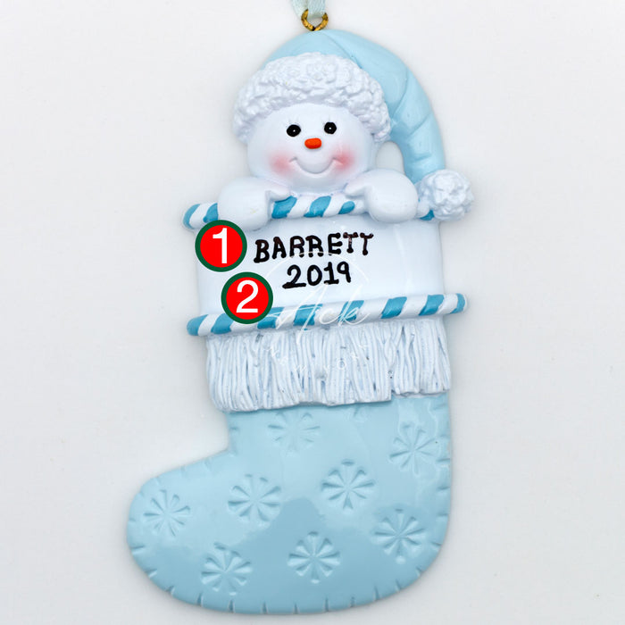 Baby In Stocking Personalized Christmas ornament