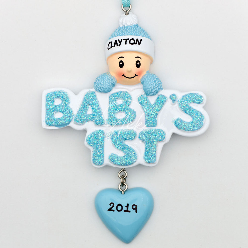 Baby Boy 1st Christmas Personalized Christmas ornament