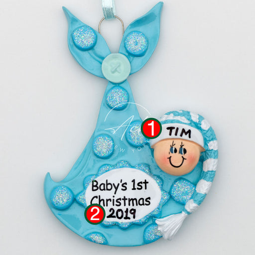 First Christmas Blue Personalized Christmas ornament