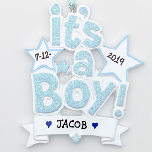 Baby Boy Gender Personalized Christmas ornament