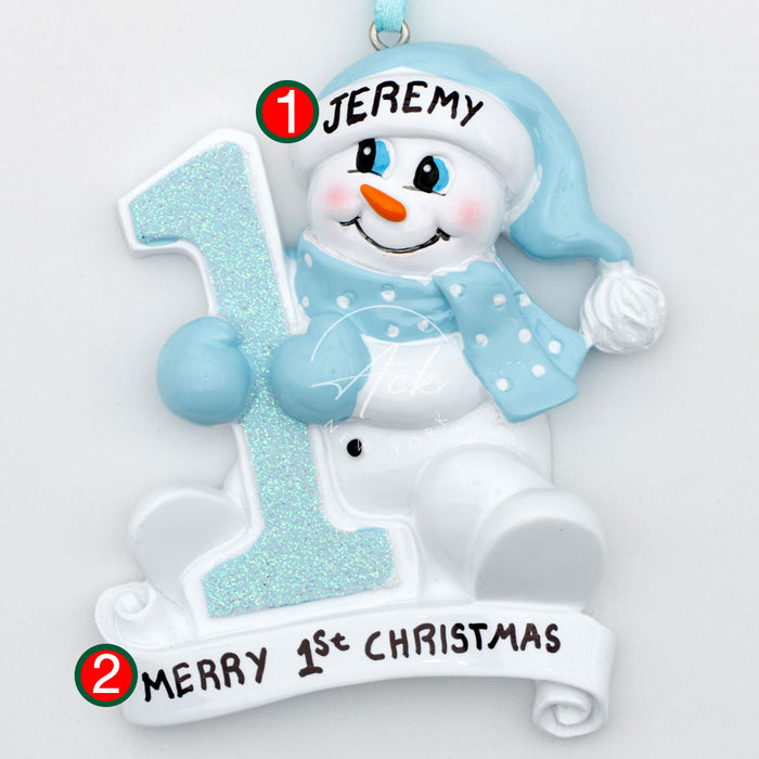 1 Year Old Blue Personalized Christmas ornament