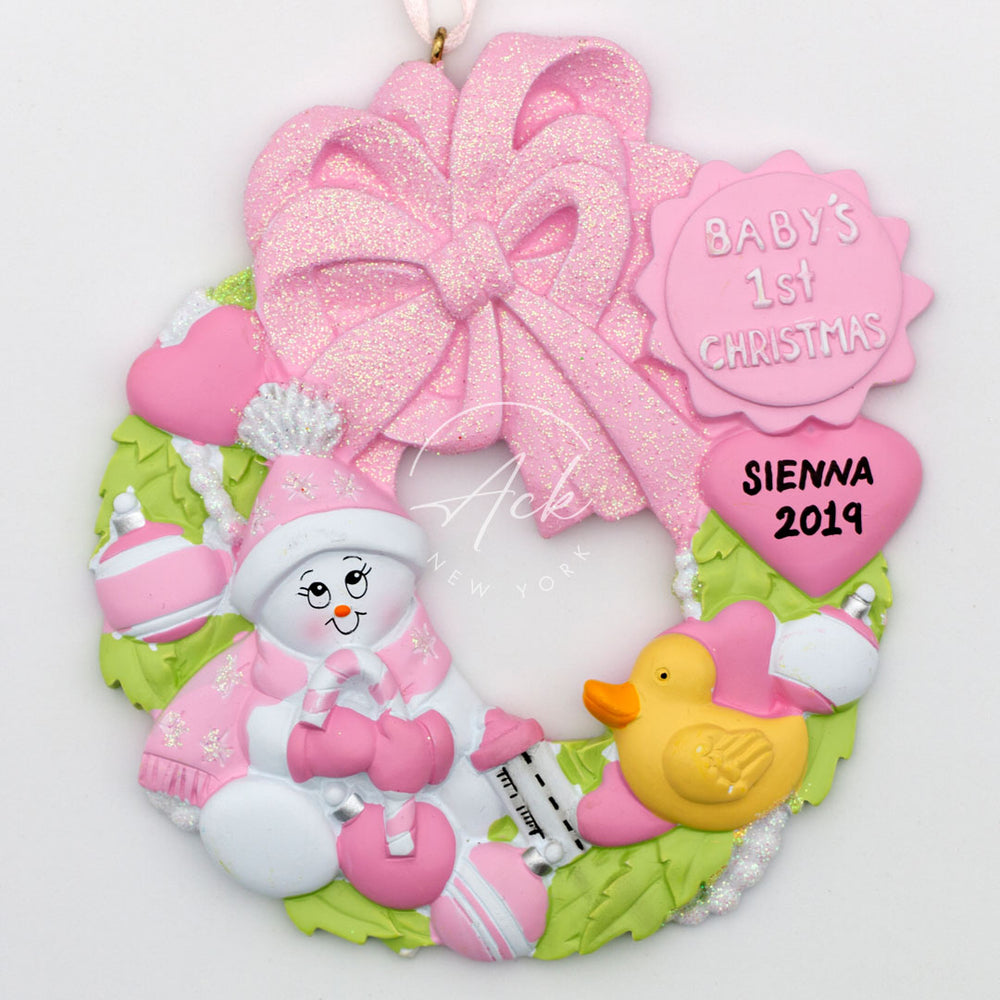 Baby Girl With Toys Personalized Christmas Ornament