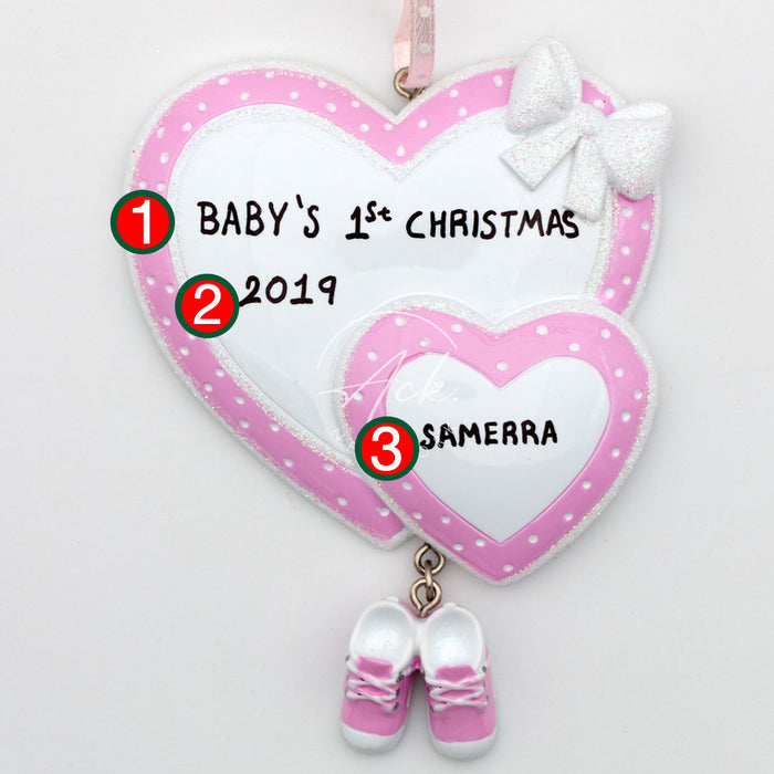 Heart In Heart Personalized Christmas Ornament
