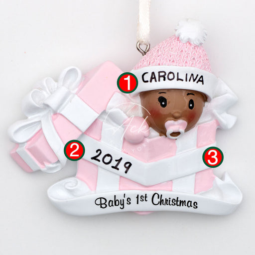Baby In Gift Box Personalized Christmas Ornament