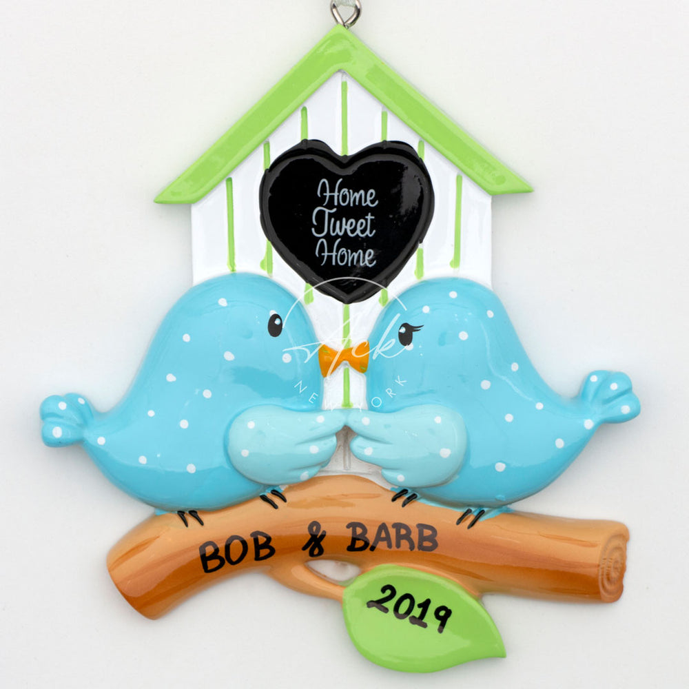 Bird couple Personalized Christmas Ornament