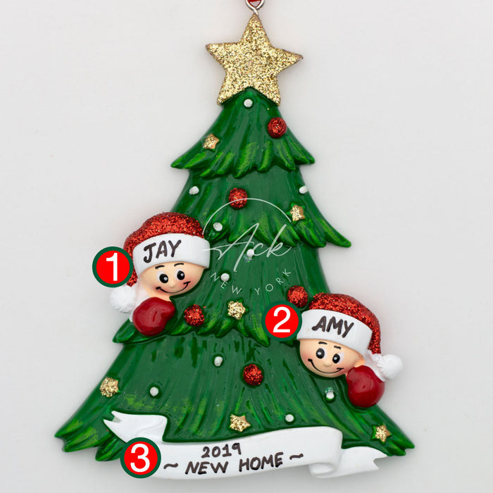 Christmas Tree Couple Personalized Christmas Ornament