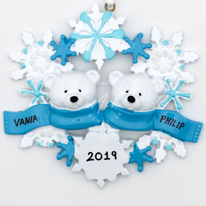 Snow Couple Personalized Christmas Ornament