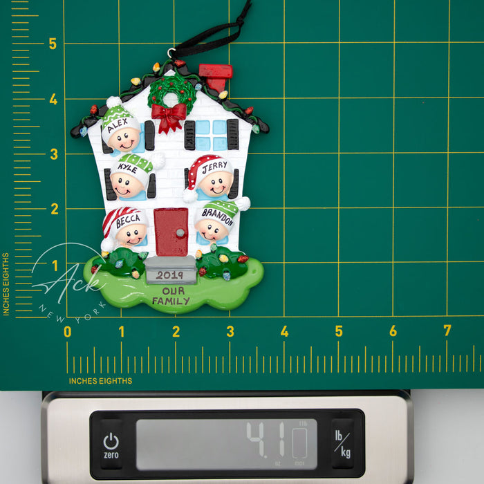 New Home Family of 5 Personalized Christmas Ornament