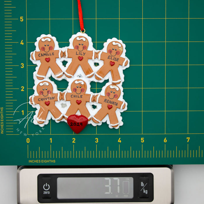 Ginger Family of 6 Personalized Christmas Ornament