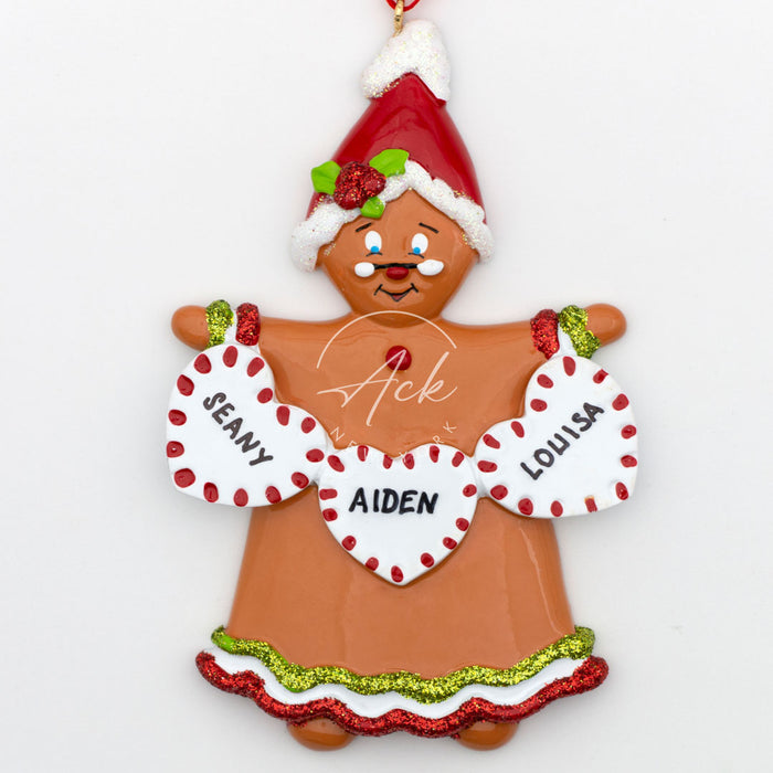Ginger Grandma of 3 Personalized Christmas Ornament