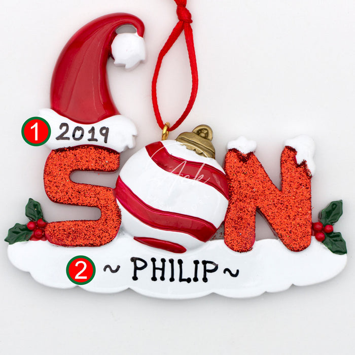 Son Personalized Christmas Ornament