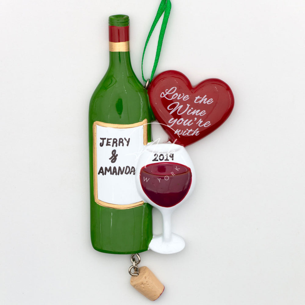 Bottle Wine Personalized Christmas Ornament