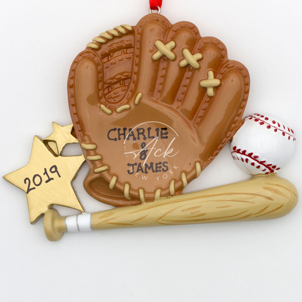 Baseball Set Personalized Christmas Ornament