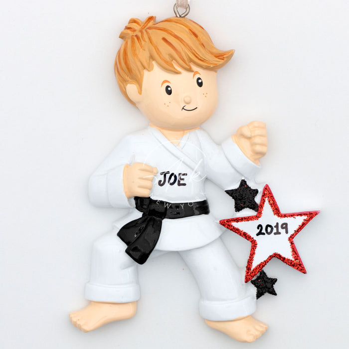 Karate Kid Boy Personalized Christmas Ornament