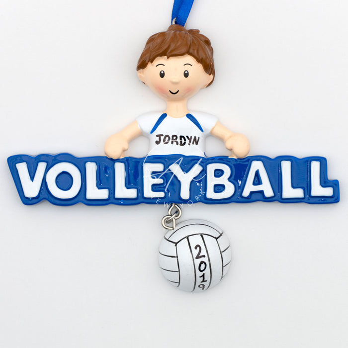 Volleyball Boy Personalized Christmas Ornament