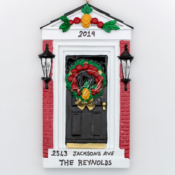 House Door Personalized Christmas Ornament
