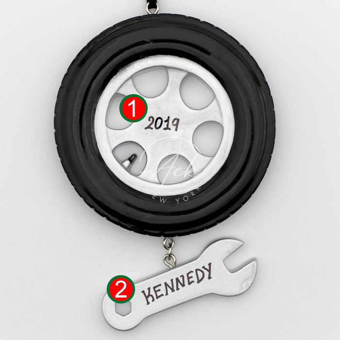 Tire Shop Personalized Christmas Ornament