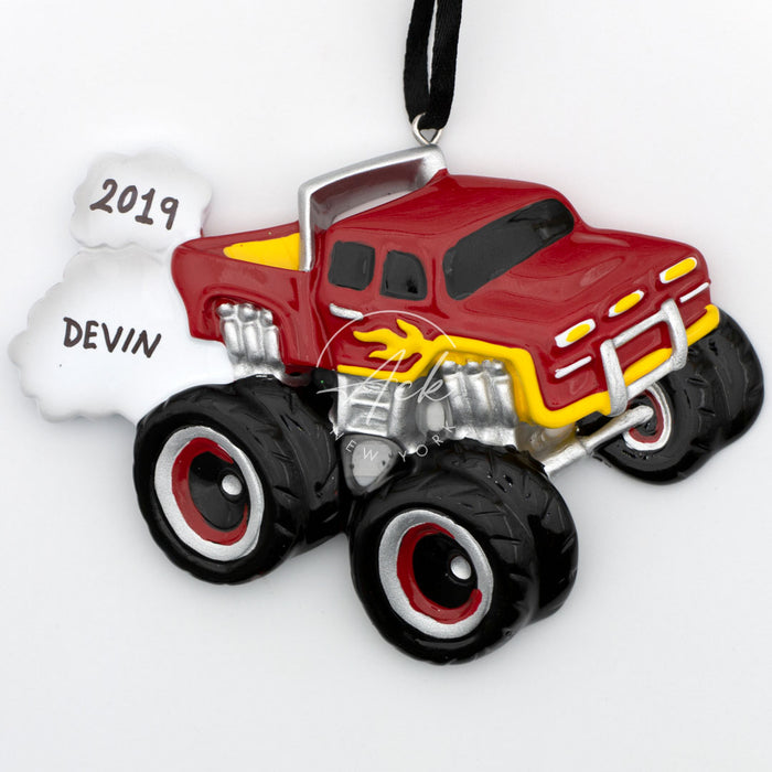 Red  Truck Personalized Christmas Ornament