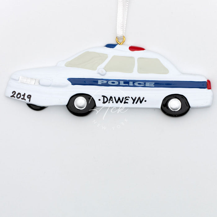 Police Car Personalized Christmas Ornament