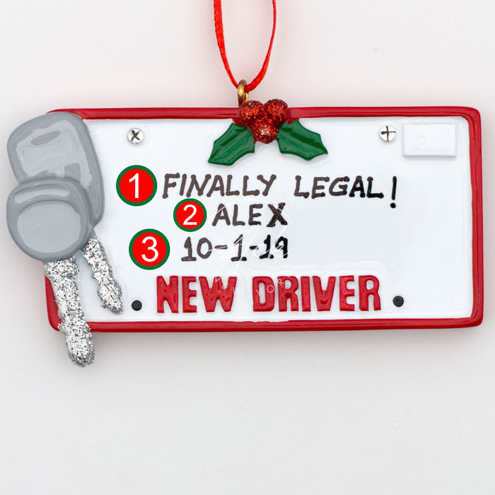 Driver Licence Personalized Christmas Ornament