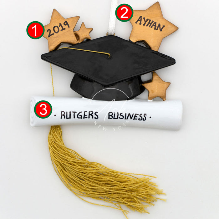Graduation Cap Personalized Christmas Ornament