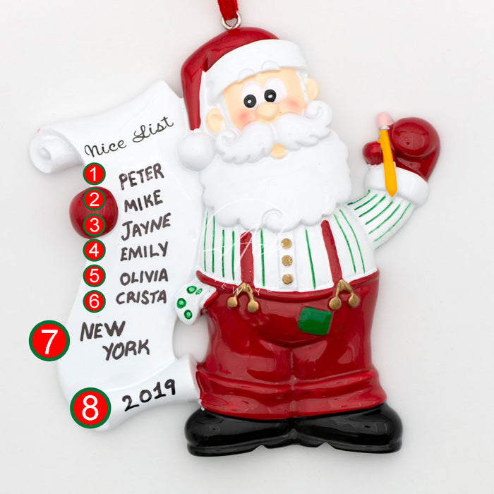 Nice List  Personalized Christmas Ornament